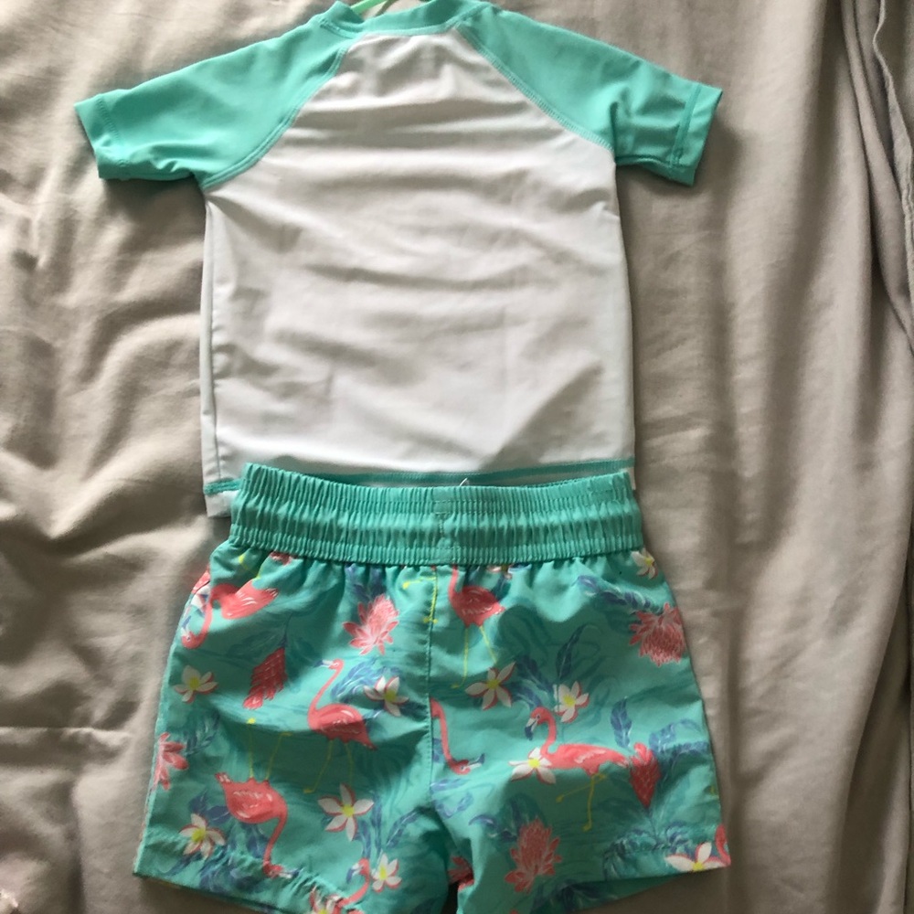 Tommy Bahama Swim Set - Teal Flamingo Design